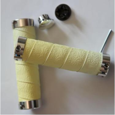 Imagem de Punhos de guidão de bicicleta com espuma EVA absorvente de choque e bloqueio duplo de TPU ecológico 130/130 mm serve para 22,2 mm (7/20.3 cm) para mountain bike road bike muitos tipos (padrão de nuvem