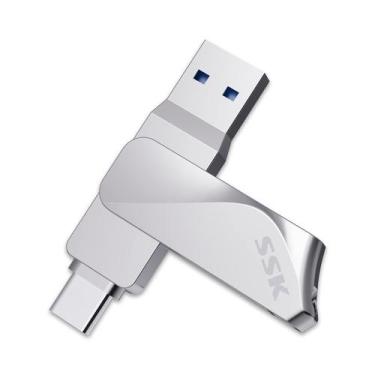 Imagem de Unidade flash SSK 128GB USB C Dual Drive 2 em 1 OTG USB A 3.2