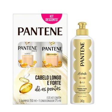 Imagem de Kit Pantene Hidratação Shampoo 350ml + Condicionador 175ml + Creme Par