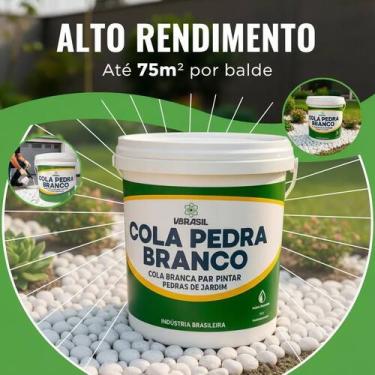 Imagem de Cola Pedra Branco Fixador de Pedras para Jardim 10 Litros - vbrasil