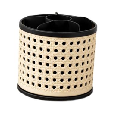 Imagem de predolo Organizador de mesa, organizador de lápis, porta-lápis giratório, armazenamento de pincéis de maquiagem para pentes e de mesa, Preto