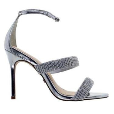 Imagem de Sandália Feminina Salto Fino Arezzo A12663 Prata-Feminino