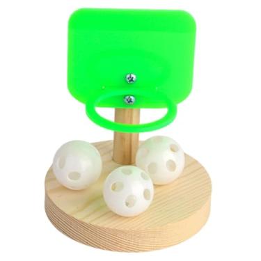 Imagem de Bothyi Brinquedo de treinamento para pássaros, bola interativa de basquete verde, brinquedo para forrageamento, suprimentos para animais de estimação para, Cesta Redonda