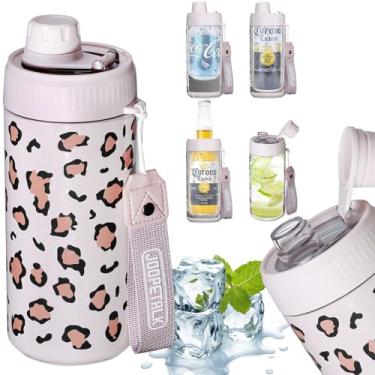 Imagem de JOOPETALK Refrigerador universal 4 em 1 para latas e garrafas padrão de 350 ml + garrafa de água 100% à prova de vazamento com tampa | Isolado para cerveja, refrigerante e bebidas energéticas, pode