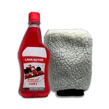 Imagem de Kit de Limpeza Automotiva com Shampoo Neutro 500ml + Luvas de Microfibra