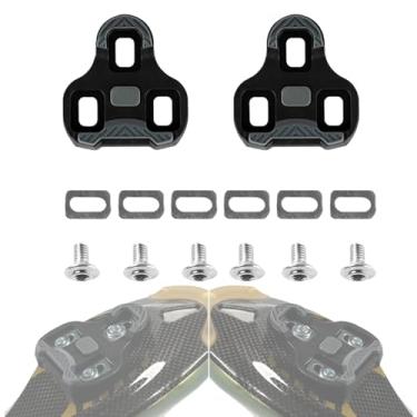 Imagem de NELboNs Chuteiras de bicicleta compatíveis com pedais Look Keo com posicionador de memória TPU antiderrapante para bicicleta de cascalho Road Mountain MTB (preto)