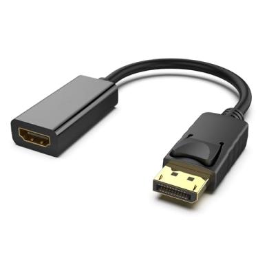 Imagem de Adaptador DisplayPort 4K para HDMI, computador DP 1.2 unidirecional para HDMI 1.4 tela banhado a ouro, porta de exibição DP para adaptador HDMI (macho para fêmea) compatível com Lenovo Dell HP e