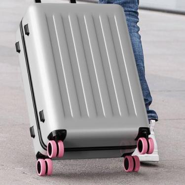 Imagem de Pacote com 8 capas para rodas de bagagem, capas protetoras de silicone para a maioria das 8 malas de rodas giratórias ou rodízios de cadeira de escritório, duráveis, silenciosas e com absorção de