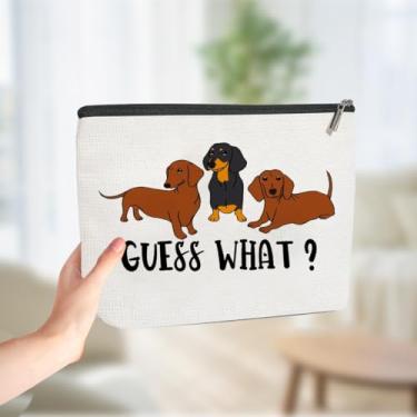 Imagem de Presentes divertidos de dachshund com salsicha fofa bolsa cosmética perfeita para dachshund mãe cachorro mãe bestie formatura aniversário dia das mães amizade
