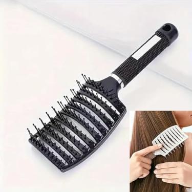 Imagem de Escova de cabelo curvada, profissional com ventilação curvada para secagem mais rápida para mulheres, homens, escova desembaraçadora para cabelos lisos e cacheados secos molhados