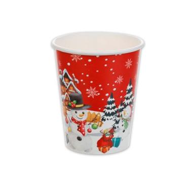 Imagem de Copo Descartável Natal 270ml Biodegradável Com 10 Unidades (Natal Vermelho)