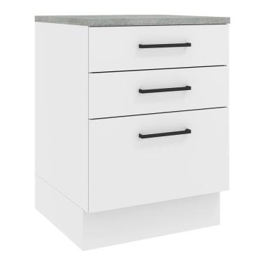 Imagem de Balcão Madesa Agata 60 Cm 3 Gavetas - Branco Rustic/branco