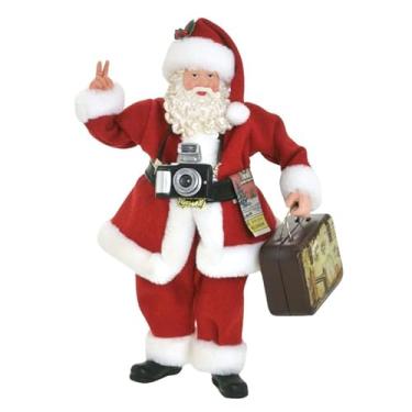 Imagem de Papai Noel Turista 28cm Mala Máquina Fotográfica Natal Luxo Decoracao Natalina Premium