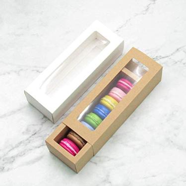 Imagem de Akozon 10pcs Caixas de Macaron da Janela Limpa - Contêineres de Embalagem de Sobremesa Ecológicos para Lojas e Eventos - Ideal para Casamentos, Festas e Ocasiões Especiais (Branco)