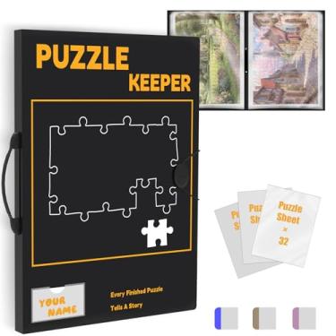 Imagem de Puzzle Storage Folder for Bigger 1000pcs,30.7 * 24.6in(Inner Page) with Labeling Tabs & Name Card Pocket, Portable Puzzle Holder with Handle