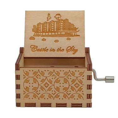 Imagem de Caixa de música, manivela de madeira, tema Castle in the Sky - yiweisa
