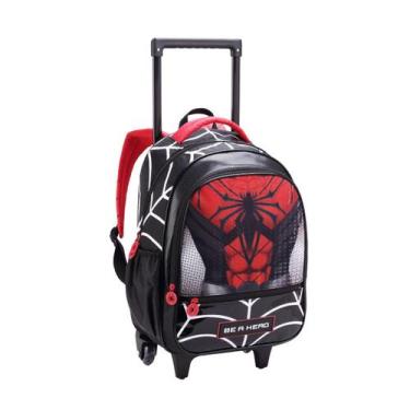Imagem de Mochila de Rodinha Escolar Infantil Herói Spider Dark - Denlex