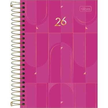 Imagem de Agenda Executiva Espiral Diária 12,9x18,7cm Spot Feminina 2026 Tilibra (Rosa)