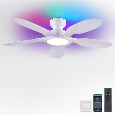 Imagem de Ventilador de teto Kviflon 52" LED RGB Light Remote APP Control