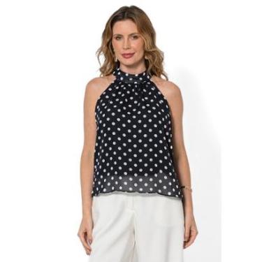 Imagem de Blusa Bisô Cava Americana Poá Azul-Feminino