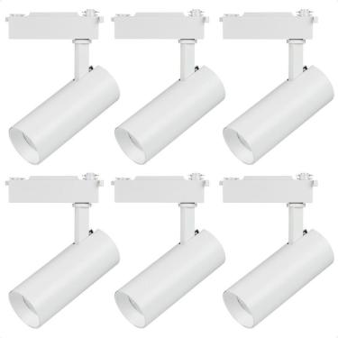 Imagem de Kit 6 Spot Longo Led Mr16 Para Trilho Eletrificado Branco 6500k Frio