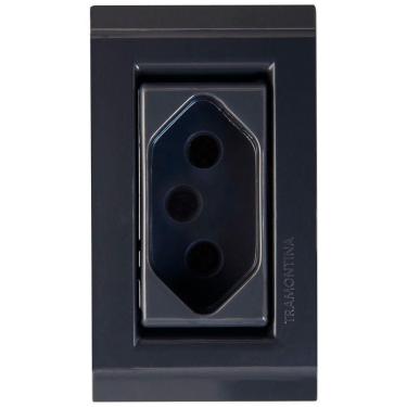 Imagem de Conjunto Para Móvel 1 Tomada 2p+t 10 A Tramontina Liz Grafite Tramontina