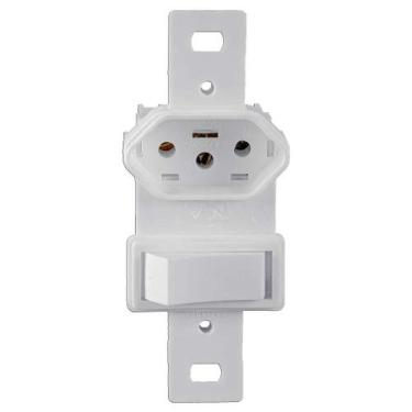 Imagem de Interruptor Simples 6a + Tomada 2p+t 10a Para Condulete - Ilumi - 250v