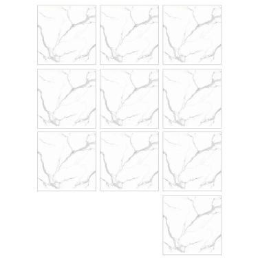 Imagem de Placa Adesiva 3D Marmore Kit 10 uni Autocolante Papel de Parede Obra Reforma Decoraçao Banheiro Cozinha Casa Ambiente