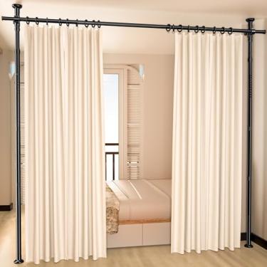 Imagem de Divisor de quarto, haste de cortina de tensão sem perfuração, 1,2 a 3 m (A) 71 a 177,8 cm (L) Divisor de parede para separação de cômodo, separador de divisória de quarto resistente, telas de