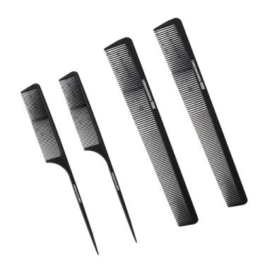 Imagem de Conjunto de pente de cabelo de nylon de 4 peças – 2 conjuntos de pentes de dentes largos e finos de 2 peças para salão de beleza e casa