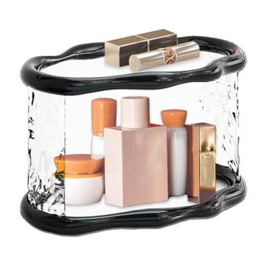 Imagem de Bancada de banheiro, rack de armazenamento de banheiro de 2 camadas, penteadeira de acrílico, mesa de cosméticos para maquiagem de perfume, adequado para penteadeira de quarto.