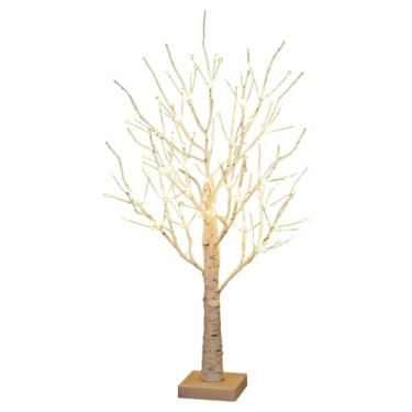 Imagem de Árvore de LED de bétula branca com 144 luzes, 60 cm, alimentada por USB/bateria, galhos dobráveis para Natal, casa, decoração de festa