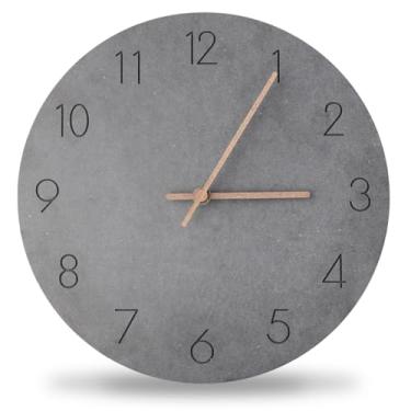 Imagem de Relógio de parede MDF alimentado por bateria, relógio de parede de madeira, relógio de quartzo silencioso, sem ruído de tique-taque, design moderno nórdico, decoração de casa simples para quarto, sala