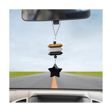 Imagem de FALVFUN Pingente de cristal para pendurar no carro, estilo boho gota de água, espelho retrovisor, enfeite para mulheres, acessórios de decoração de interiores automotivos, compatível com a maioria dos