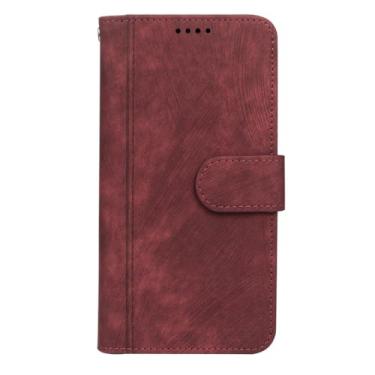 Imagem de FWYANZH Capa carteira para Xiaomi 17 Pro Max/17 Pro/17, capa de couro multicartão com fecho magnético flip suporte capa de proteção de corpo inteiro, vermelha, 17 Pro