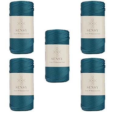 Imagem de 5 novelos da Sensy Premium 2 mm 251 jardas corda de poliéster 100% fio de polipropileno cordão de macramê 2 mm cordão de crochê corda de macramê fio de crochê presente para tricô (pavão)