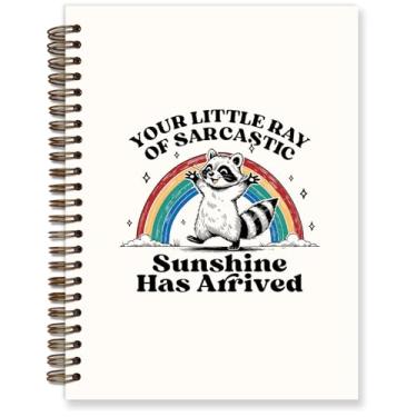 Imagem de TFKFJLF Lindo caderno espiral de guaxinim para mulheres, caderno arco-íris fofo, presentes de guaxinim para mulheres, material de escritório escolar feminino, material de volta às aulas para meninas