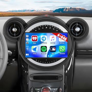 Imagem de [4 + 64 G] Rádio estéreo para carro Android 15 para Mini Cooper Countryman 2011-2016 com carro sem fio e Android Auto, rádio de carro de 23 cm com conexão espelhada Bluetooth FM/RDS WiFi GPS EQ DSP