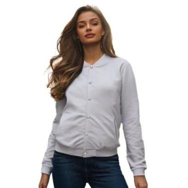 Imagem de Jaqueta de Moletom Feminina Lisa com Bolsos Estilo Casual Tamanho:P;Cor:-Unissex