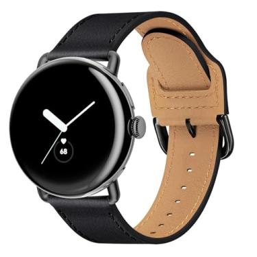 Imagem de TUV PLNT Pulseiras de couro compatíveis com Pixel Watch 4/3 de 45 mm, pulseira de couro compatível com Google Pixel 4/3/2/1 de 41 mm