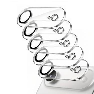 Imagem de Protetor de lente de câmera para iPhone 17 Air, vidro temperado 9H, antiarranhões, compatível com capas, não afeta fotos noturnas, HD transparente, pacote com 5, tela de 6,5 polegadas (transparente)