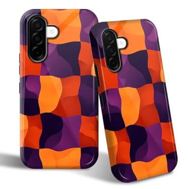 Imagem de SROJDHFJB Capa de telefone para Samsung Galaxy A36 5G, capa protetora de 2 camadas com design impresso xadrez torcido, parte traseira rígida + amortecedor de TPU macio capa fina para homens e mulheres