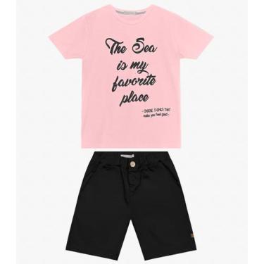 Imagem de Conjunto Infantil Camiseta com Bermuda Trick Nick Rosa, 2, Rosa