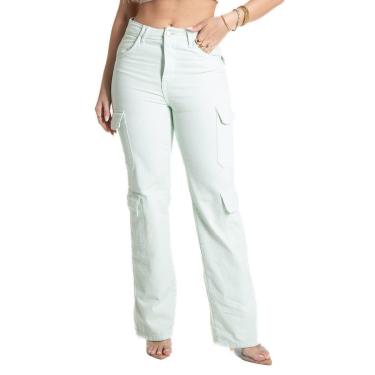 Imagem de Calça Sarja Sawary Reta - 281968 - verde 46-Feminino