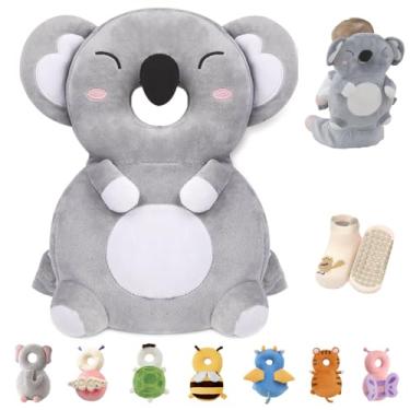 Imagem de Mochila protetora de cabeça de bebê com segurança, proteção de cabeça ajustável para bebês andarem e engatinharem, 0,5 a 3 anos, 6 a 36 meses, coala