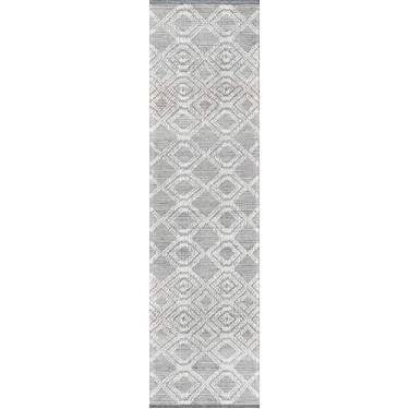 Imagem de Momeni Hermosa Tapete geométrico feito à mão cinza 60 x 20 cm (HRM-1)