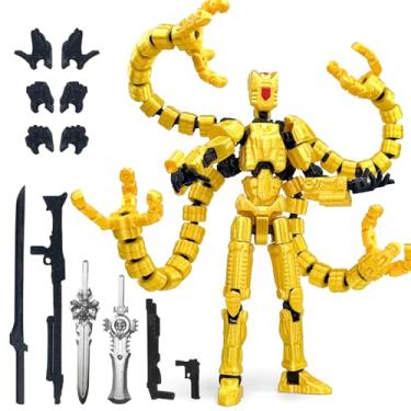 Imagem de Aesinos T13 Assembly Completed Action Figure 3D Printed Multi-Jointed Movable T13 Nova 13 Robot d13 Accessories Best Birthday Festival Gift Desktop Decorations for Game Lovers (Yellow, 5.5inch)