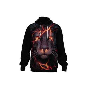 Imagem de Blusa Moletom Casaco Leão Bravo Full Frente 3d - Mundo Sublimado, Verm