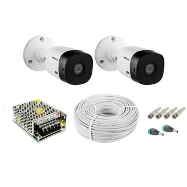 Imagem de Kit 2 Cameras de Seguranca intelbras 20m Infra Vermelho 24 Leds HD c/ 