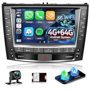 Imagem de Estéreo automotivo WiFi 5G para Lexus IS250 IS300 IS350 2006-2012 com Carplay e Android Auto – 4+64G Android 15 Touchscreen Radio com 32 EQ DSP/GPS/SWC/câmera de backup